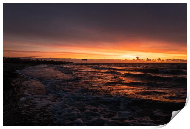 Serene Dawn Over Littlehampton Beach Print by Mel RJ Smith