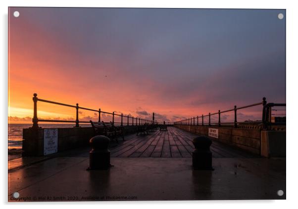 "Radiant Dawn Over Littlehampton Pier" Acrylic by Mel RJ Smith