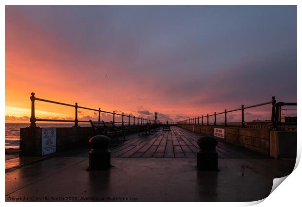"Radiant Dawn Over Littlehampton Pier" Print by Mel RJ Smith