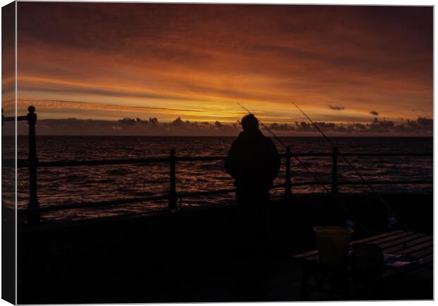 "Sunrise Serenity: A Fisherman's Morning Catch" Canvas Print by Mel RJ Smith