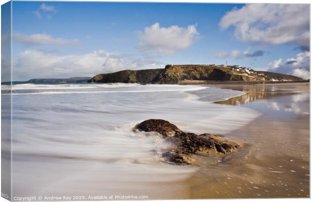 Low tide Portreath Canvas Print by Andrew Ray