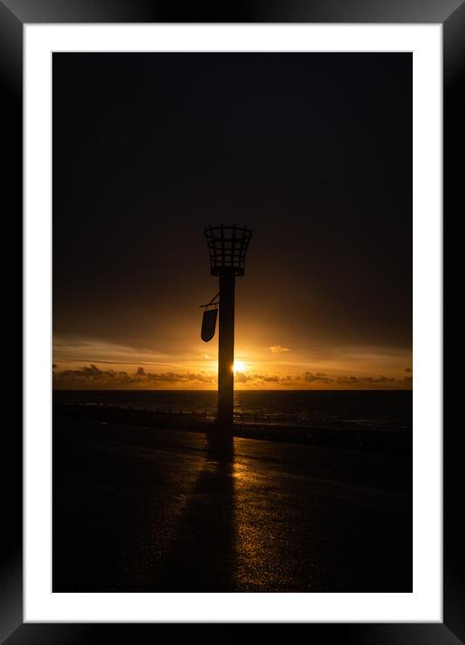 "Autumn Serenade: Sunlit Beacon of Littlehampton" Framed Mounted Print by Mel RJ Smith