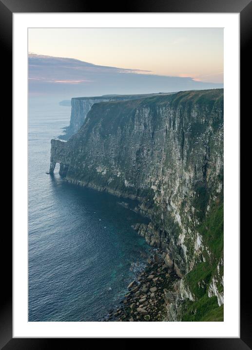 Bempton Cliffs at dawn, North Yorkshire Framed Mounted Print by Andrew Kearton