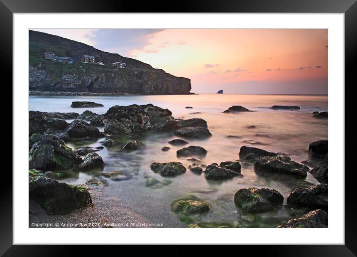 Trevaunance Cove  Framed Mounted Print by Andrew Ray
