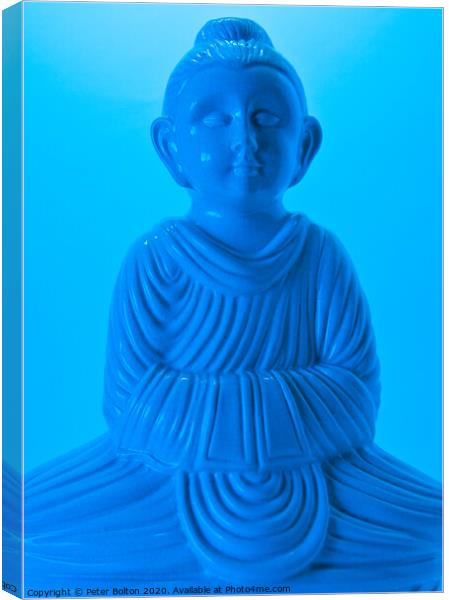 Abstract blue Buddha  Canvas Print by Peter Bolton