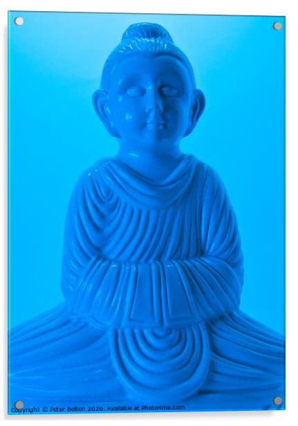 Abstract blue Buddha  Acrylic by Peter Bolton