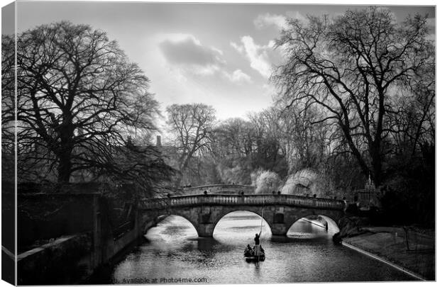 Clare Bridge, Cambridge Canvas Print by Alan Barker