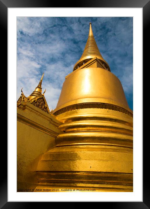 Wat Saket Shrine in Bangkok old town, Thailand Framed Mounted Print by Peter Bolton