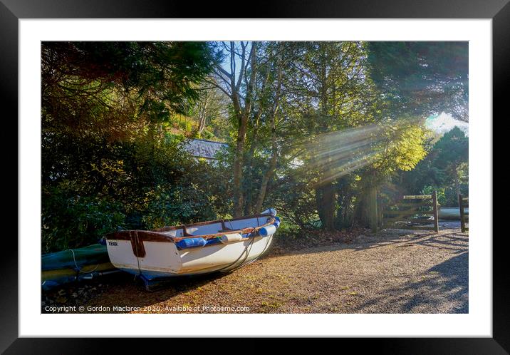 Boat in the Sunshine, Helford, Cornwall Framed Mounted Print by Gordon Maclaren