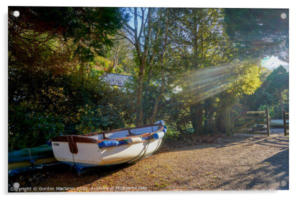 Boat in the Sunshine, Helford, Cornwall Acrylic by Gordon Maclaren