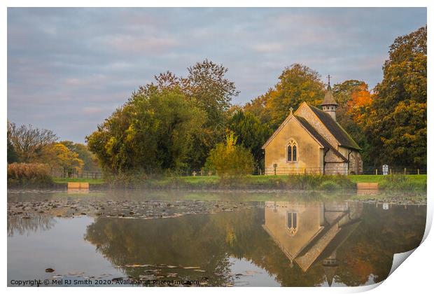 "Serenity Reflected: St. Leonards Church in Hartle Print by Mel RJ Smith