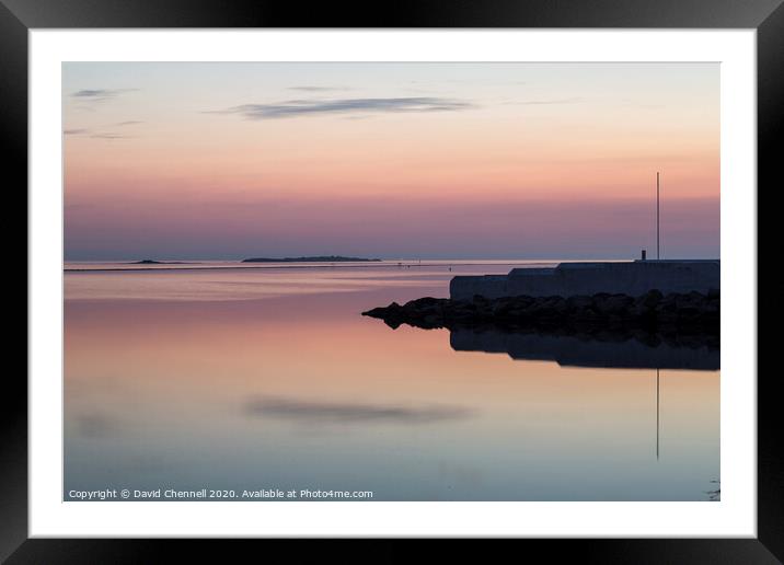West Kirby Sunset Reflection Framed Mounted Print by David Chennell