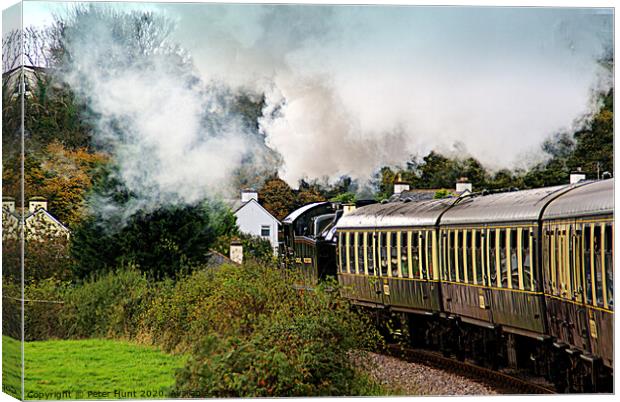 Riding The Steam Train Canvas Print by Peter F Hunt