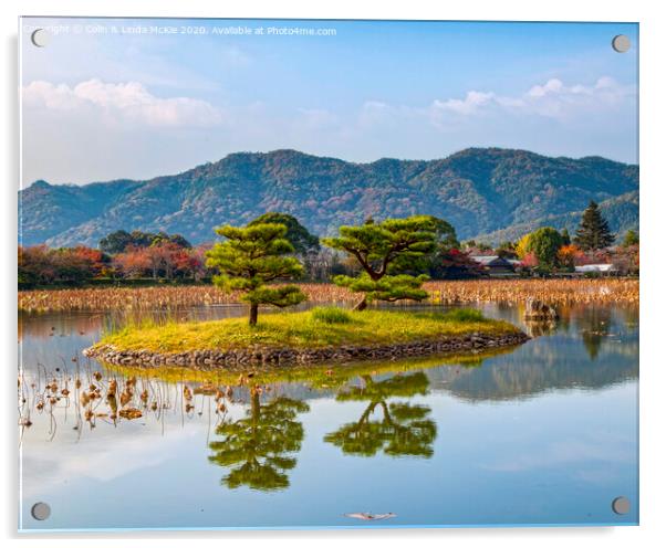 Kikuga-shima Island in Osawa Pond, Daikaku-ji Temp Acrylic by Colin & Linda McKie