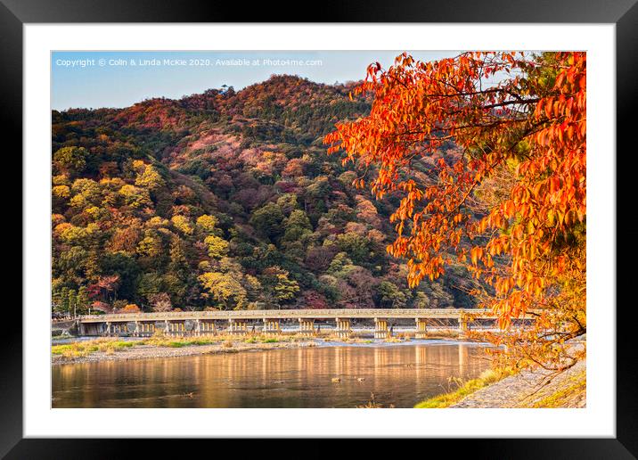 Autumn at Arashiyama, Kyoto, Japan Framed Mounted Print by Colin & Linda McKie