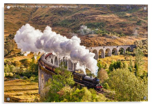 The Jacobite at Glenfinnan Viaduct Acrylic by Colin & Linda McKie