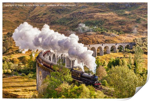 The Jacobite at Glenfinnan Viaduct Print by Colin & Linda McKie