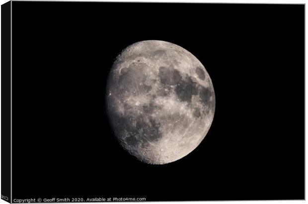Moon at Waxing Gibbous phase Canvas Print by Geoff Smith