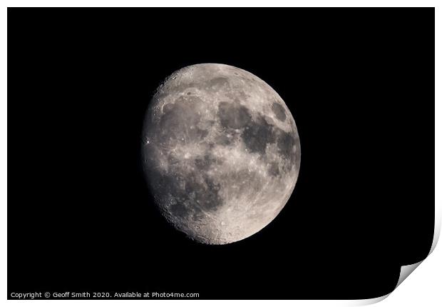 Moon at Waxing Gibbous phase Print by Geoff Smith