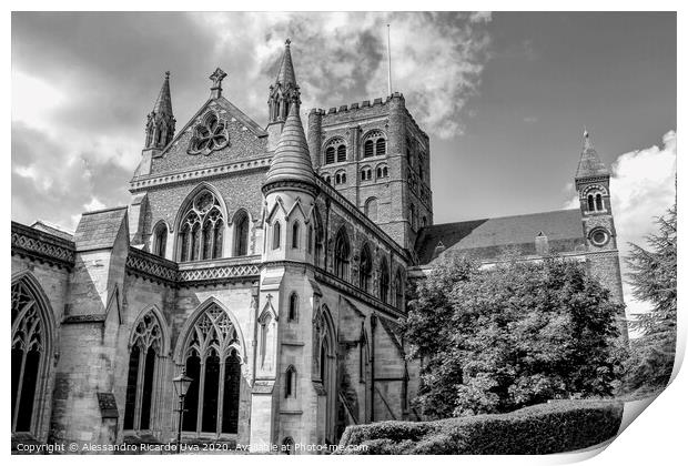 The Cathedral & Abbey Church of Saint Alban  Print by Alessandro Ricardo Uva