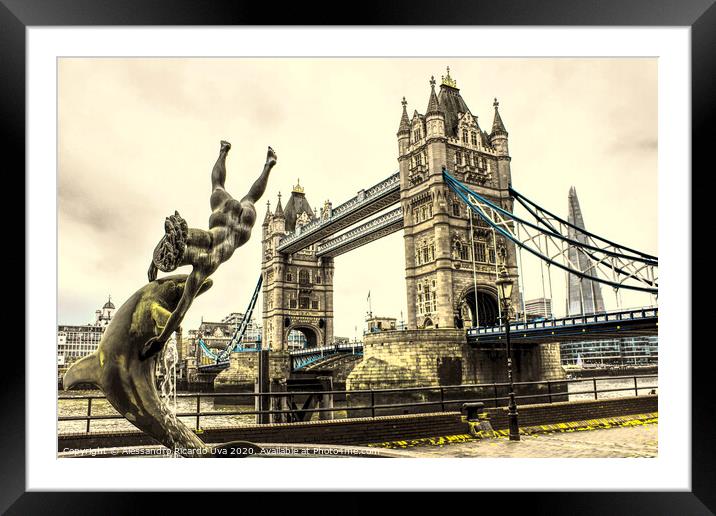 Tower Bridge - London Framed Mounted Print by Alessandro Ricardo Uva