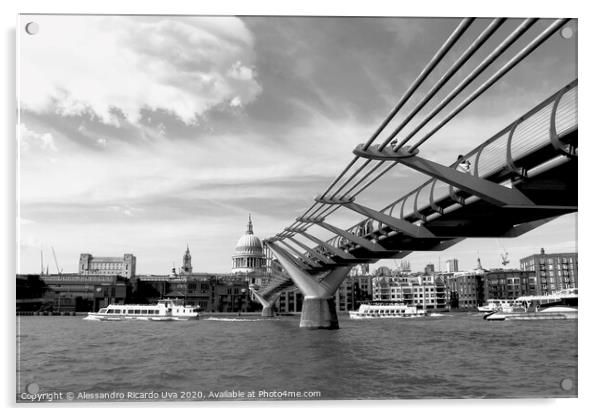 River Thames  - London Acrylic by Alessandro Ricardo Uva