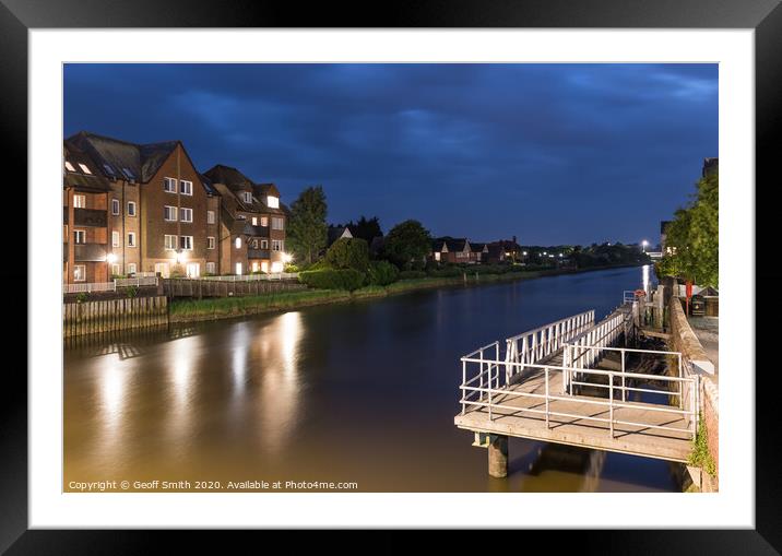 River in Arundel at night Framed Mounted Print by Geoff Smith