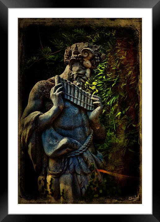 Pagan Pan Plays his Pipes Framed Mounted Print by Chris Lord