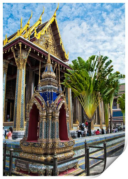 One of the many shrines at The Grand Palace, Bangkok, Thailand. Print by Peter Bolton