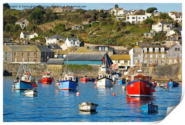 mevagissey harbour cornwall Print by Kevin Britland