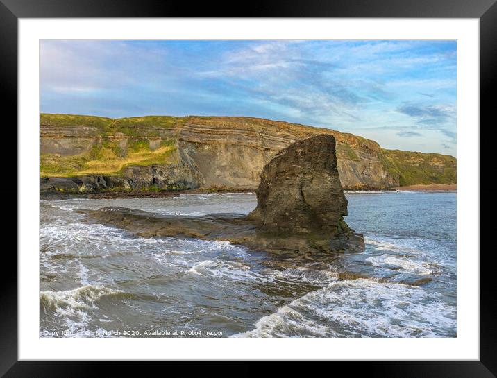 Black Nab sea stack, near Whitby North Yorkshire. Framed Mounted Print by Chris North