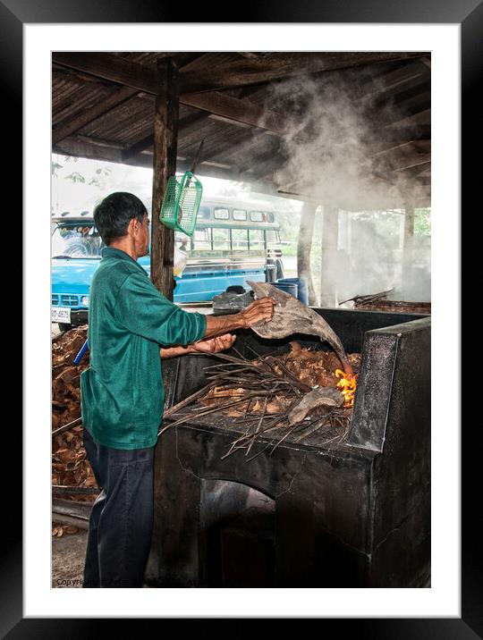 Palm oil production outside Bangkok, Thailand, Framed Mounted Print by Peter Bolton
