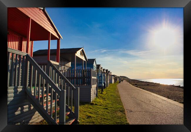 Beach huts in Whitstable Framed Print by Jonathan Moulton