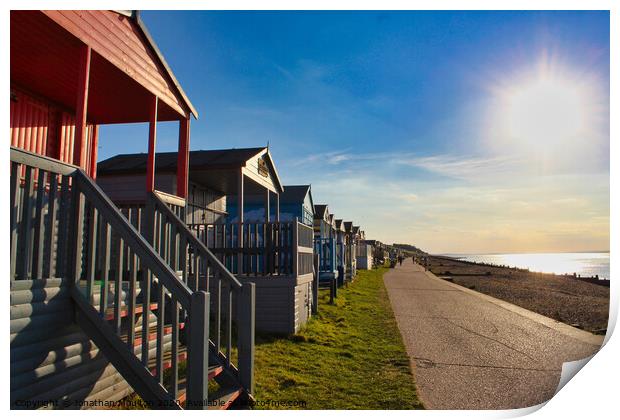 Beach huts in Whitstable Print by Jonathan Moulton
