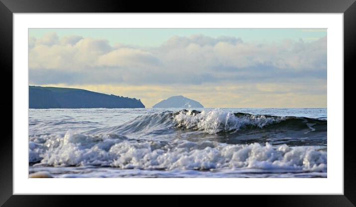 Ayr seascape and outlook to Ailsa Craig Framed Mounted Print by Allan Durward Photography