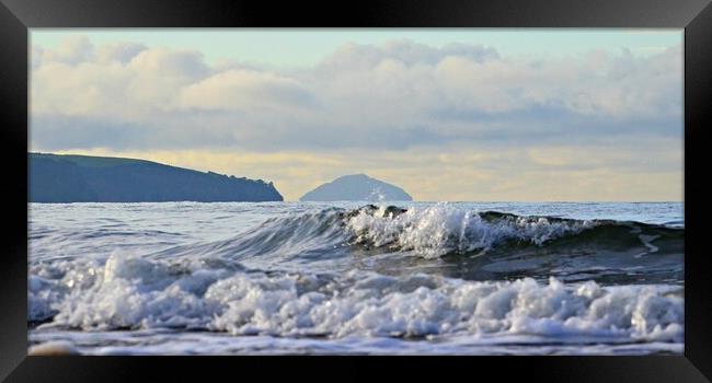 Ayr seascape and outlook to Ailsa Craig Framed Print by Allan Durward Photography
