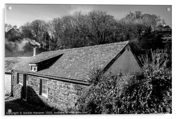 Cornish Cottage Helford Acrylic by Gordon Maclaren