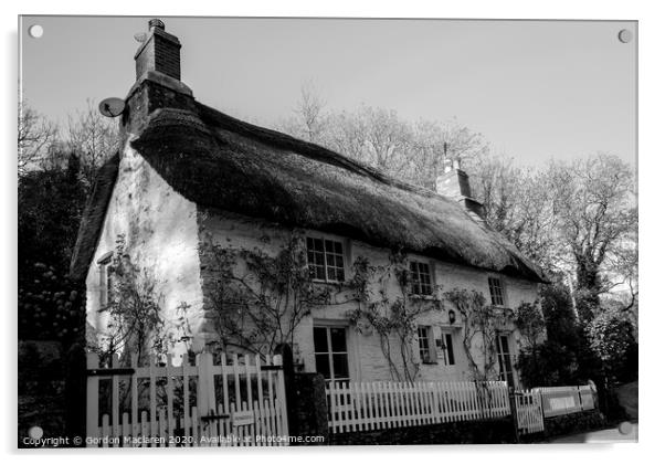 Cornish Cottage Helford Acrylic by Gordon Maclaren