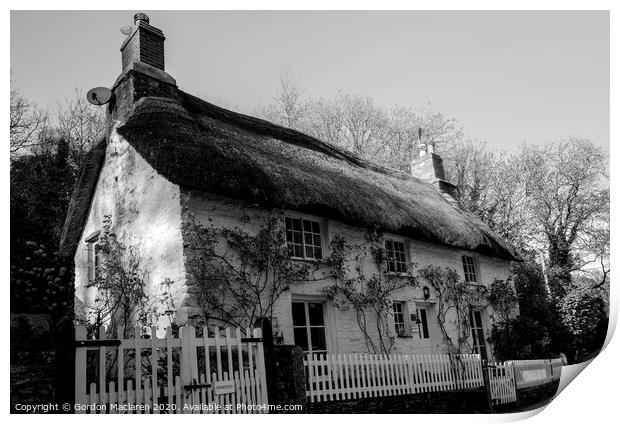 Cornish Cottage Helford Print by Gordon Maclaren