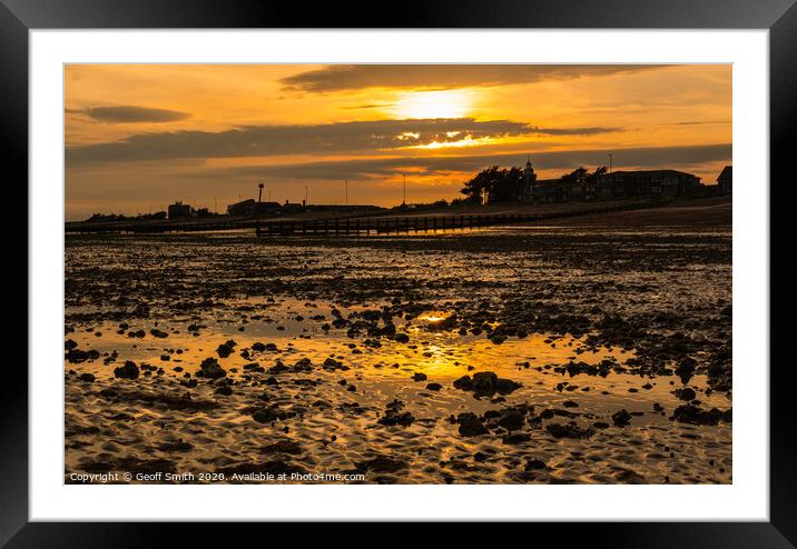 Sunset on Rustington Beach Framed Mounted Print by Geoff Smith