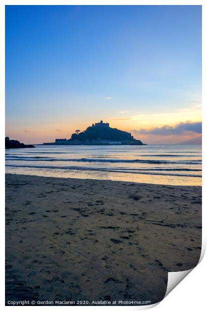 St Michaels Mount Cornwall Print by Gordon Maclaren