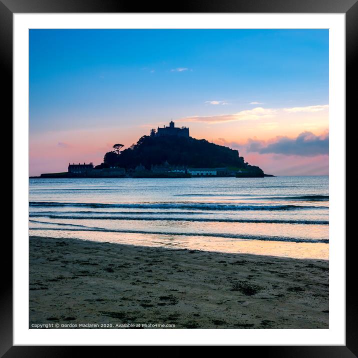 Sunset St Michael's Mount Framed Mounted Print by Gordon Maclaren