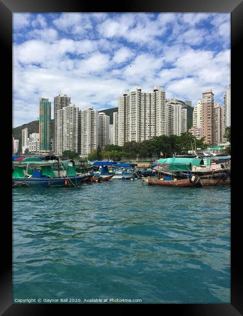 The old and the new in Hong Kong  Framed Print by Gaynor Ball