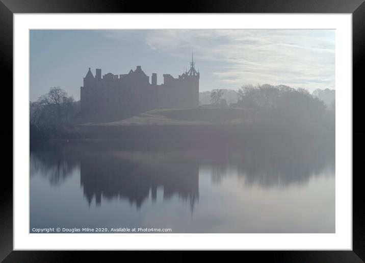 Linlithgow Palace in the Mist Framed Mounted Print by Douglas Milne