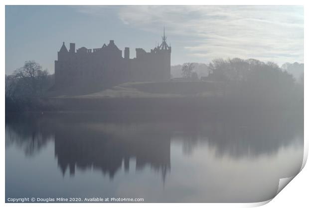 Linlithgow Palace in the Mist Print by Douglas Milne