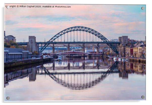 The Bridges of Tyne Acrylic by Milton Cogheil