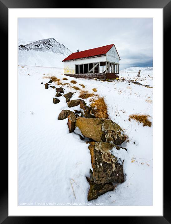 The Red Roof, Iceland Framed Mounted Print by Peter O'Reilly