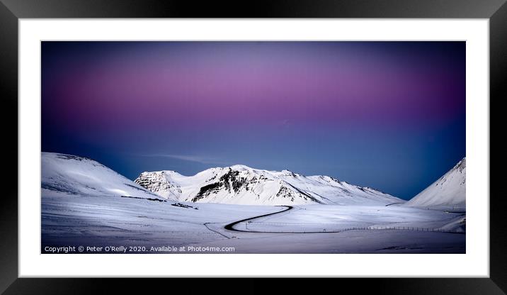 Icelandic Afterglow Framed Mounted Print by Peter O'Reilly