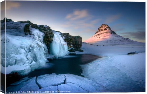 Kirkjufell at Sunset Canvas Print by Peter O'Reilly
