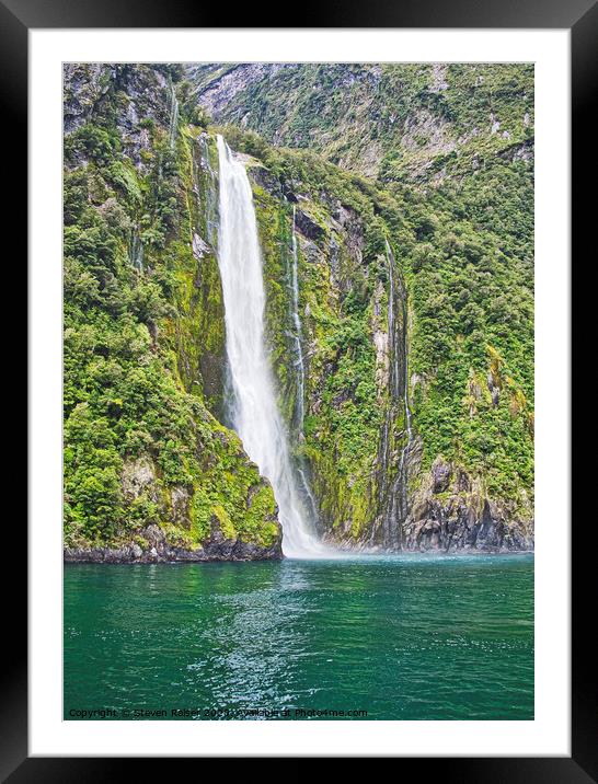Stirling Falls, Milford Sound, New Zealand Framed Mounted Print by Steven Ralser